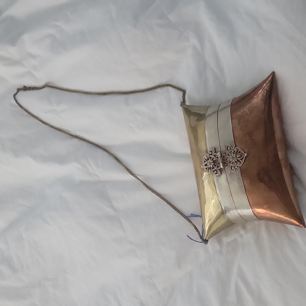 Vintage metal bronze bag